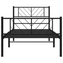 sengeramme med sengegavl og fodgærde 100x190 cm metal sort