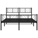 sengeramme med sengegavl og fodgærde 120x200 cm metal sort