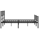 sengeramme med sengegavl og fodgærde 120x200 cm metal sort