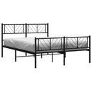 sengeramme med sengegavl og fodgærde 140x190 cm metal sort