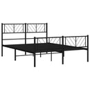 sengeramme med sengegavl og fodgærde 140x190 cm metal sort