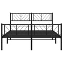 sengeramme med sengegavl og fodgærde 140x190 cm metal sort