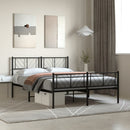 sengeramme med sengegavl og fodgærde 140x190 cm metal sort