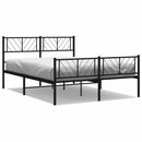 sengeramme med sengegavl og fodgærde 150x200 cm metal sort