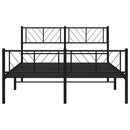 sengeramme med sengegavl og fodgærde 150x200 cm metal sort