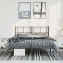 sengeramme med sengegavl og fodgærde 150x200 cm metal sort