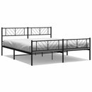 sengeramme med sengegavl og fodgærde 183x213 cm metal sort