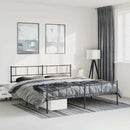 sengeramme med sengegavl og fodgærde 193x203 cm metal sort