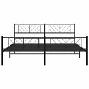 sengeramme med sengegavl og fodgærde 193x203 cm metal sort