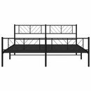 sengeramme med sengegavl og fodgærde 193x203 cm metal sort