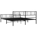 sengeramme med sengegavl og fodgærde 193x203 cm metal sort