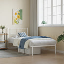 sengeramme med sengegavl 80x200 cm metal hvid