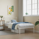 sengeramme med sengegavl 90x190 cm metal hvid
