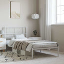 sengeramme med sengegavl 100x190 cm metal hvid