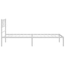 sengeramme med sengegavl 100x190 cm metal hvid