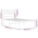 sengeramme med sengegavl 100x190 cm metal hvid