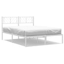sengeramme med sengegavl 135x190 cm metal hvid