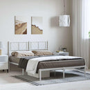 sengeramme med sengegavl 135x190 cm metal hvid