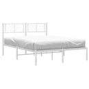 sengeramme med sengegavl 135x190 cm metal hvid