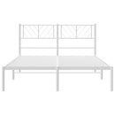 sengeramme med sengegavl 135x190 cm metal hvid