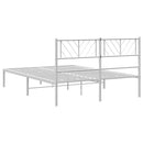 sengeramme med sengegavl 135x190 cm metal hvid