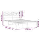 sengeramme med sengegavl 135x190 cm metal hvid