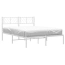 sengeramme med sengegavl 140x200 cm metal hvid