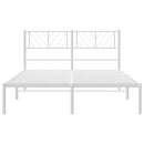 sengeramme med sengegavl 140x200 cm metal hvid