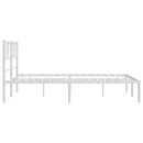 sengeramme med sengegavl 140x200 cm metal hvid