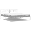 sengeramme med sengegavl 183x213 cm metal hvid
