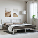 sengeramme med sengegavl 183x213 cm metal hvid