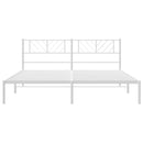 sengeramme med sengegavl 183x213 cm metal hvid