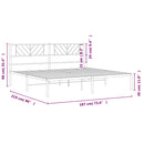 sengeramme med sengegavl 183x213 cm metal hvid