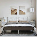 sengeramme med sengegavl 183x213 cm metal hvid