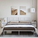 sengeramme med sengegavl 183x213 cm metal hvid
