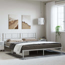 sengeramme med sengegavl 193x203 cm metal hvid