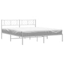 sengeramme med sengegavl 193x203 cm metal hvid