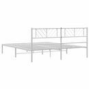 sengeramme med sengegavl 193x203 cm metal hvid