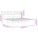 sengeramme med sengegavl 193x203 cm metal hvid