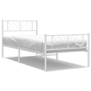 sengeramme med sengegavl og fodgærde 100x190 cm metal hvid