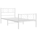 sengeramme med sengegavl og fodgærde 100x190 cm metal hvid