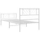 sengeramme med sengegavl og fodgærde 100x190 cm metal hvid