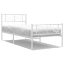 sengeramme med sengegavl og fodgærde 107x203 cm metal hvid
