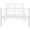 sengeramme med sengegavl og fodgærde 107x203 cm metal hvid