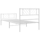 sengeramme med sengegavl og fodgærde 107x203 cm metal hvid