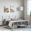sengeramme med sengegavl og fodgærde 135x190 cm metal hvid