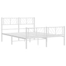 sengeramme med sengegavl og fodgærde 135x190 cm metal hvid