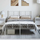 sengeramme med sengegavl og fodgærde 135x190 cm metal hvid