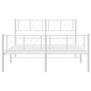 sengeramme med sengegavl og fodgærde 150x200 cm metal hvid