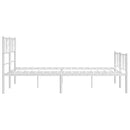 sengeramme med sengegavl og fodgærde 150x200 cm metal hvid